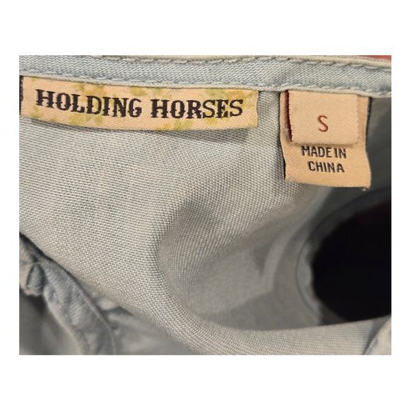 Anthropologie Holding Horses Sleeveless Chambray Embroidered Dress Small - Picture 10 of 12